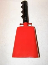 Hand Held Cowbell 5" Handcrafted Handheld Cowbell Medium Pitch Sound Color RED