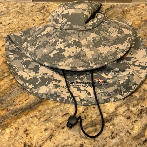 Sun Protection Zone Sun Beach UPF 50 Kid's Junior Floppy Camo Sun Hat 6 Yrs + - Picture 6 of 9