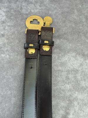 Gucci Guccissima Hysteria Crest Brown Leather Belt Gold  display picture 2
