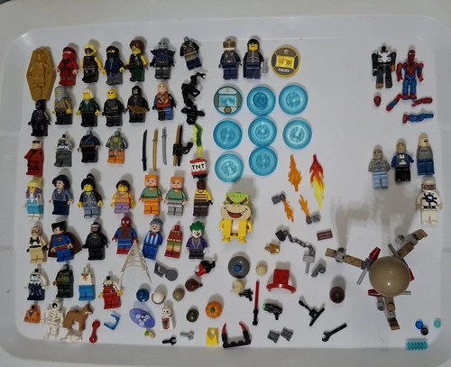 Lego Lot Minifigs & Accessories: Ninjago, DC, Marvel, Minecraft, Star Wars, Etc.