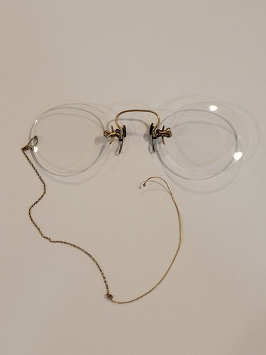 Antique rimless pince-nez eyeglasses