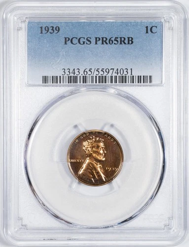 1939 PCGS PR65RB Lincoln Wheat Penny Cent Gem Proof Red Brown