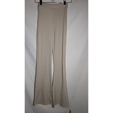 Zara Womens High Rise Flare Ribbed Knit Leggings Sz S Stretch Lounge
