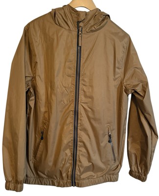 Men s Soulstar Hooded Lined Light Spring Bomber Jacket Size Medium Light Brown