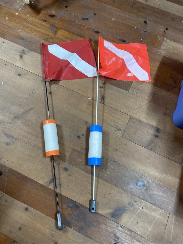 Vintage Sport Diver Scuba Diver Down FlagsFloats Flag Preowned 52” Long