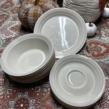Lot 16 Corelle by Corning Spring Pond Bowls Saucers Plates w/ Stripes