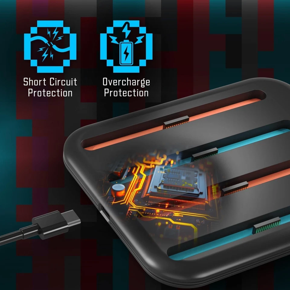 Fosmon Charging Dock for Nintendo Switch 2 JoyCon [5 Light Modes] Magnetic Contr - Image 4 of 4