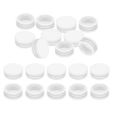 1.25" Plastic Tubing End Caps, 20Pcs Round Hole Plug Insert, White