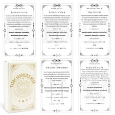 78 Tarot Cards for Beginners, Tarot Learning Deck with Keywords Yes or No Mea...