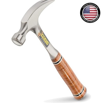 Claw Hammer 12 Oz Straight Rip With Leather Handle Alloy Steel Head Carpenter...
