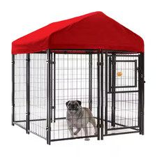 52 In. X 4 Ft. X 4 Ft. Welded Wire Dog Fence Kennel Kit