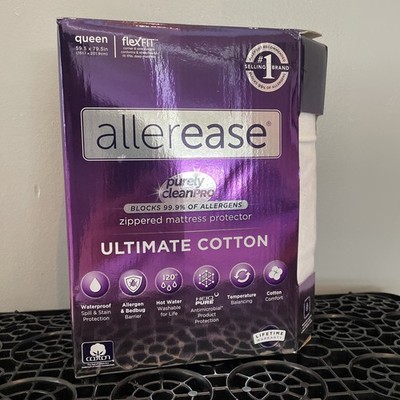 AllerEase Purely Clean Pro Ultimate Cotton Queen Zippered Mattress Protector