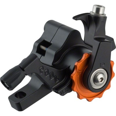 Klamper Disc Caliper, Long Pull, Black With Orange Adjusters 048BKORLP