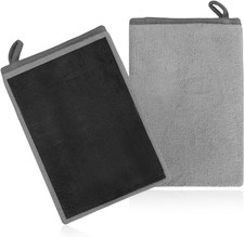 2 Pcs Clay Mitt Fine Grade Microfiber Claying Bar Glove Car Detailing Towels S