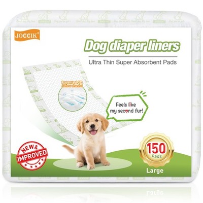 Dog Diaper Liners, 150 Count, Super Absorbent Booster Pads for Male and Femal...