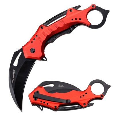 Tac-Force Spring Assisted Knife Hawkbill Blade w/Aluminum Handle+Pocket Clip