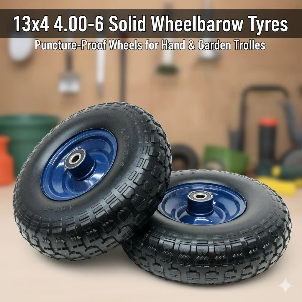 13x4 4.00-6 Solid Wheelbarrow Tyre Wheel