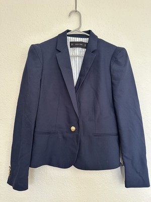 Zara Basic Suit Jacket Women's Size Medium Glack Blazer Long Sleeve