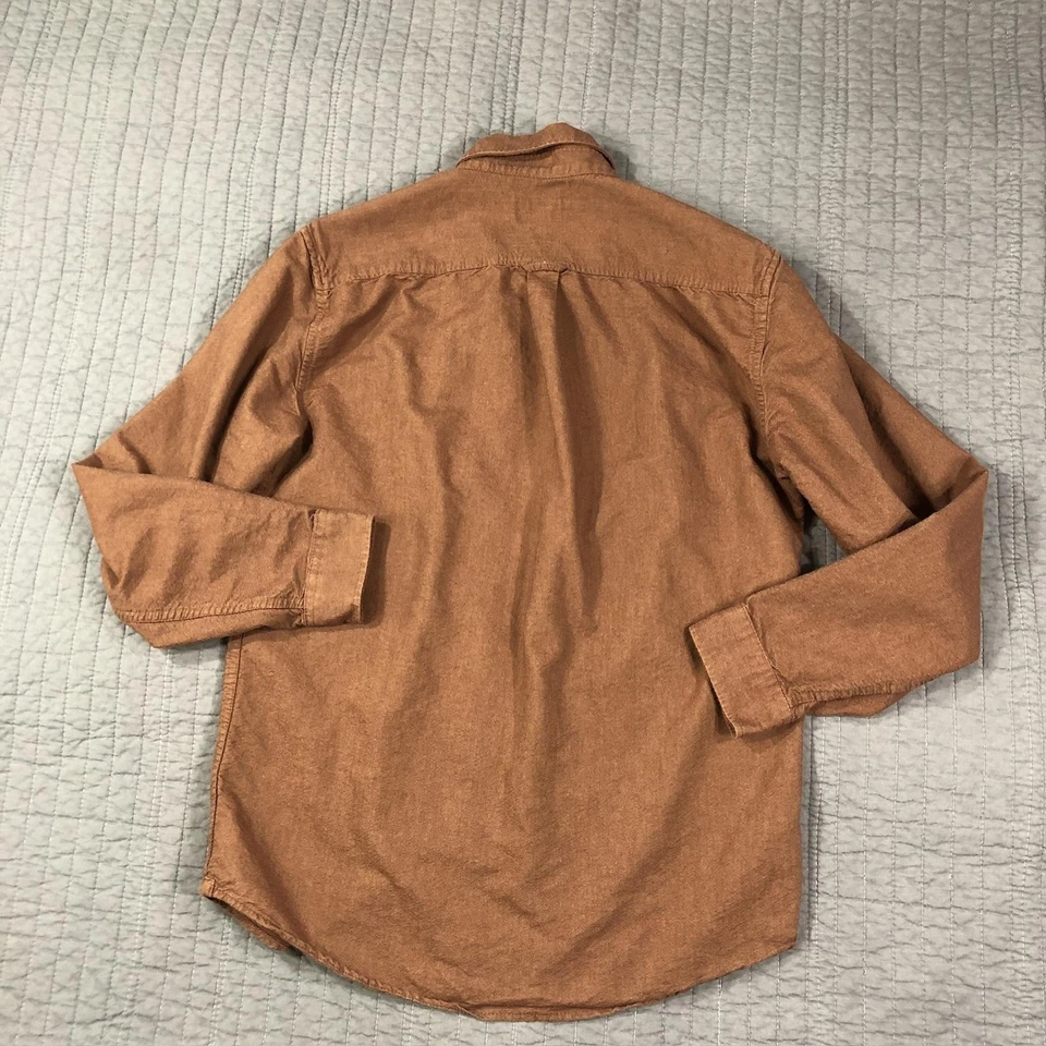 Frank And Oak Shirt Mens Large Brown Rust Jasper Button Down Long Sleeve Pocket - Image 2 of 4