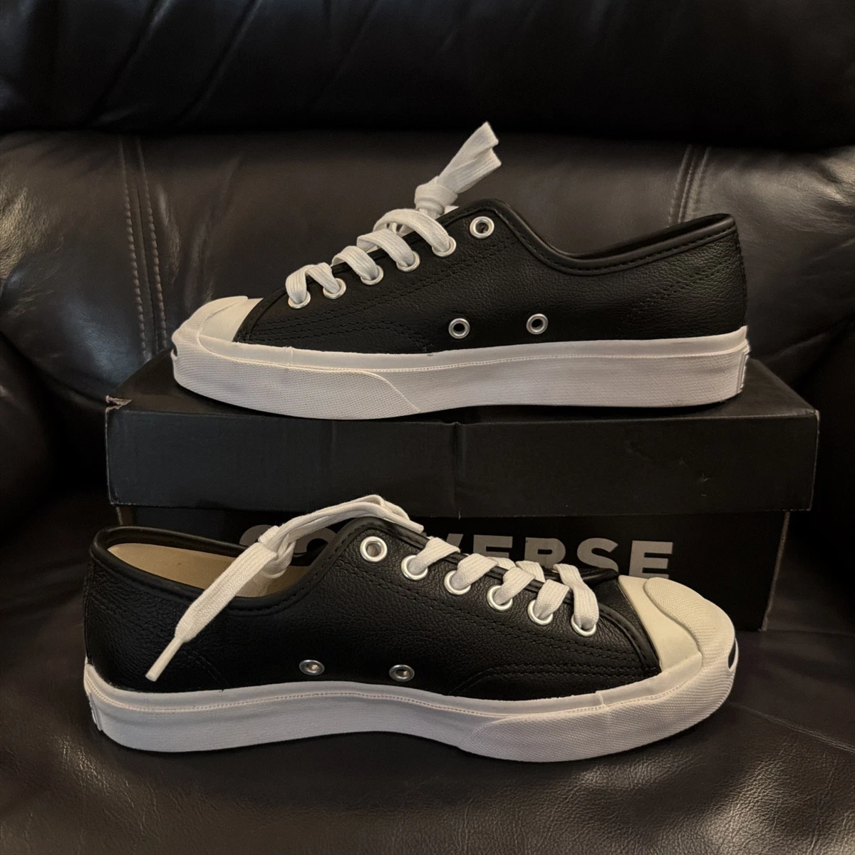 Jack Purcell Converse Low Black Leather 164224C UNISEX (Men’s 4 / Women’s 5.5)