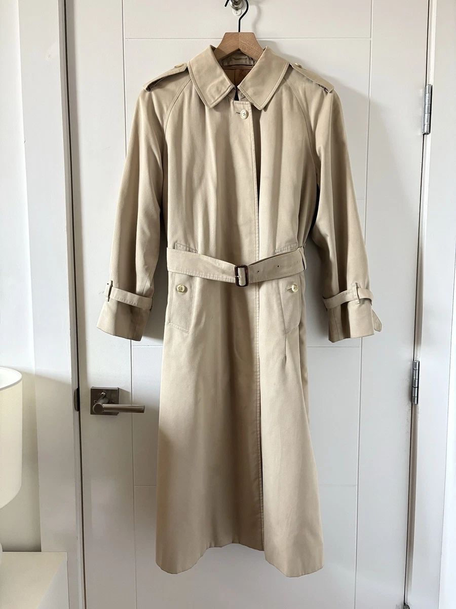 Gabardina vintage Burberrys de un solo pecho beige a cuadros Nova pequeña