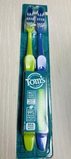 Tom's of Maine Naturally Clean Toothbrush 2-Pack Green Blue BPA-Free