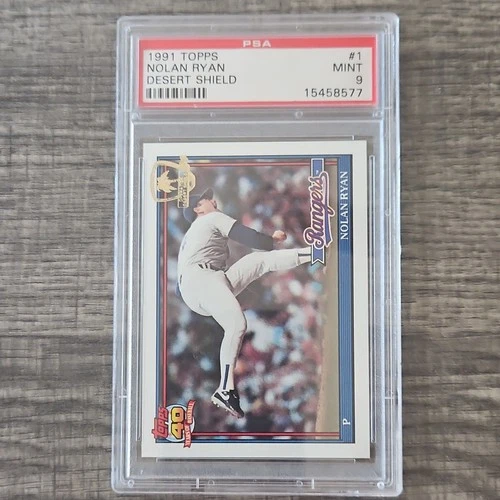 Topps 1991 Nolan Ryan #1 Desert Shield PSA 9 Texas Rangers Baseball Card