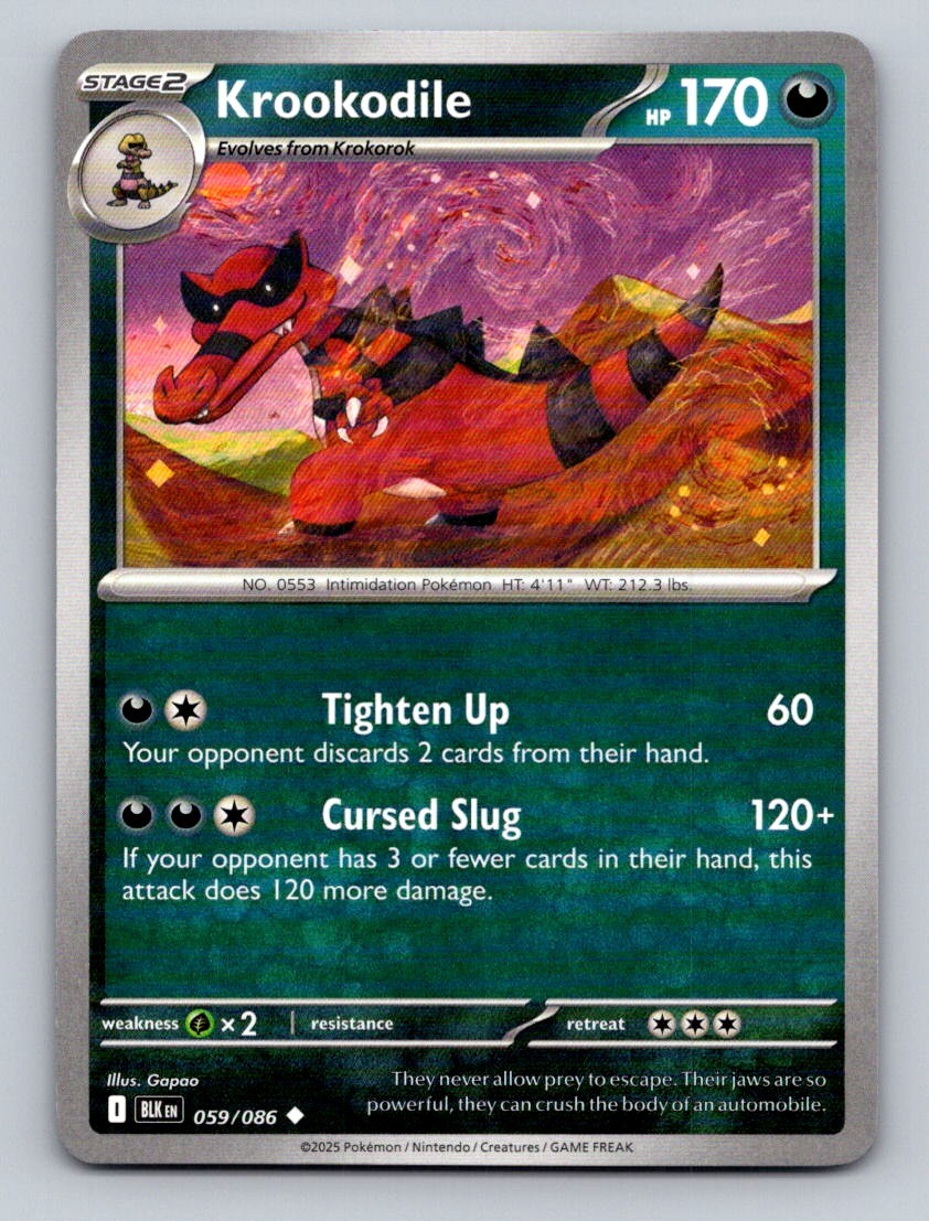 Krookodile 059/086 Uncommon Black Bolt Pokemon Lightly Played