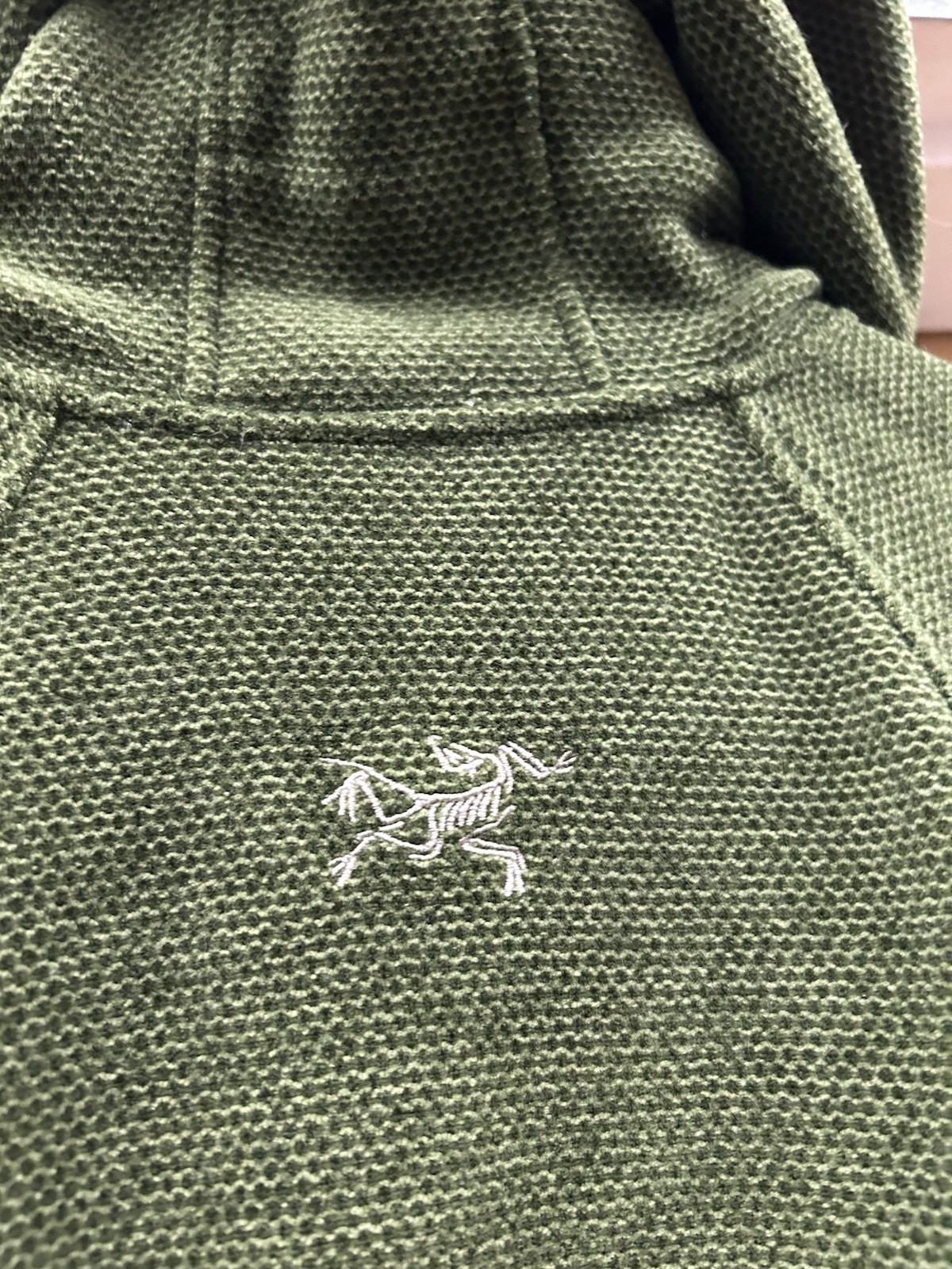 Arc'teryx Felpa Uomo Strato Zip Up con Cappuccio Verde Taglia Large Felpa Giacca Pile