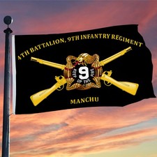 4th Battalion, 9th Infantry Regiment Manchu US Army Military Flag 3x5Feet