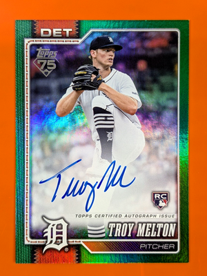 #ad 2026 Topps Series 2 TROY MELTON RC #212 Real One Auto Green 99 Detroit Tigers $75.00