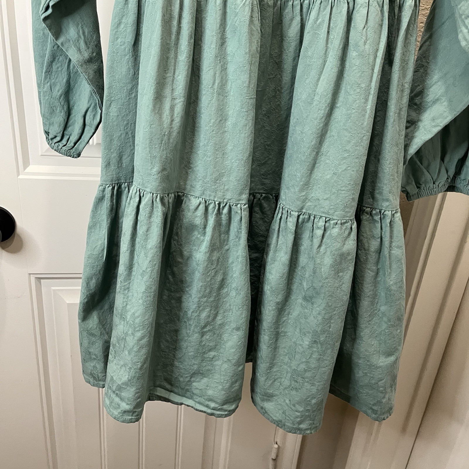 Universal Thread Light Green Embroidered Peasant … - image 11