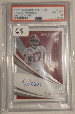 2021 Immaculate Collegiate Jaylen Waddle Rookie Autograph /99 PSA 8