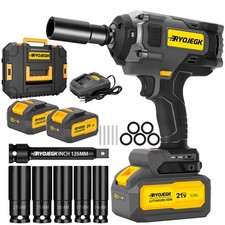 922FT-lbs Cordless Impact Wrench,1250N. m Brushless 1/2" Impact Gun with 2 x ...