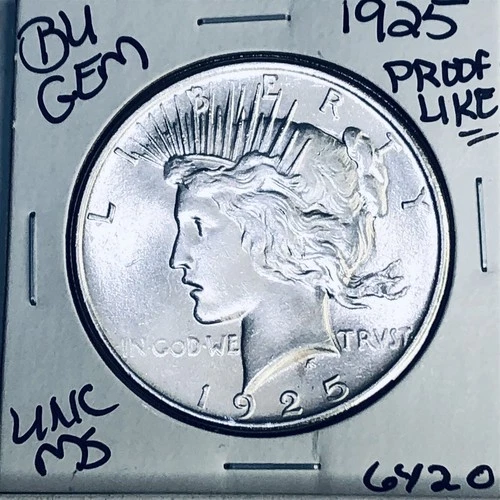 1925 P BU GEM PEACE SILVER DOLLAR UNC MS+++ U.S. MINT RARE COIN 6420