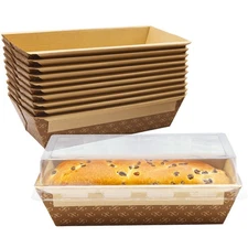 Avant Grub Baking Pan Chef Grade 1Lb Paper Loaf Pans 10 Pk. Elegant Disposabl...