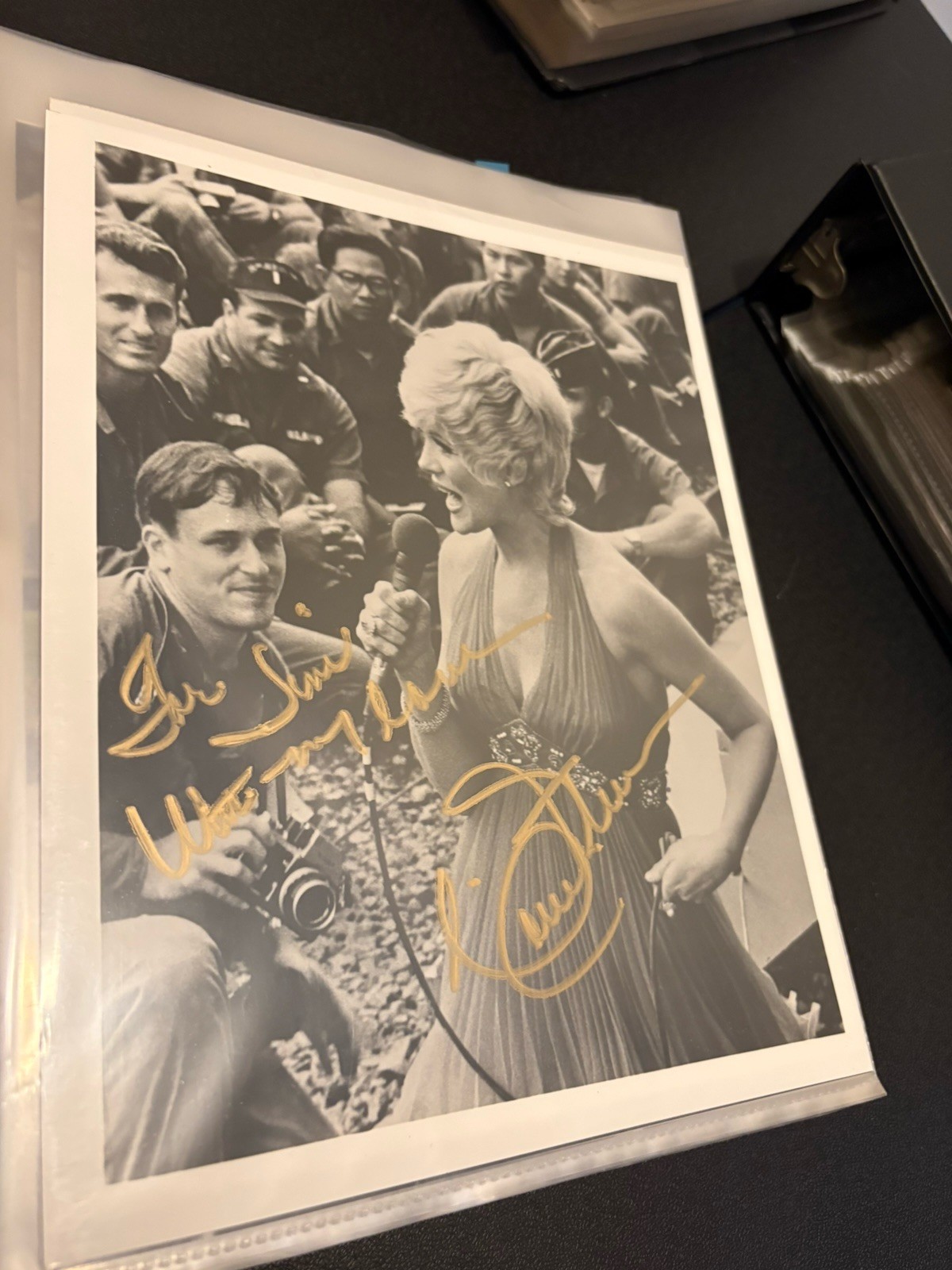 Connie Stevens Signed 8x10 B&W USO Photo - Inscribed With Love To Jim