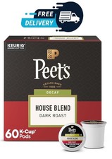 Peet s Decaf House Blend K Cup Pods 60 Ct Dark Roast Arabica Coffee