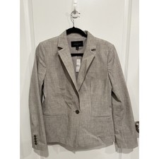 Sharp NWT Professional Ann Taylor Blazer Coat Womens Size 8 Gray MSRP 169.99