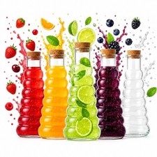 5x VERONA Glasflaschen 380ml Flaschen f&uuml;r Wasser, Saft, Alkohol, &Ouml;l, Wein