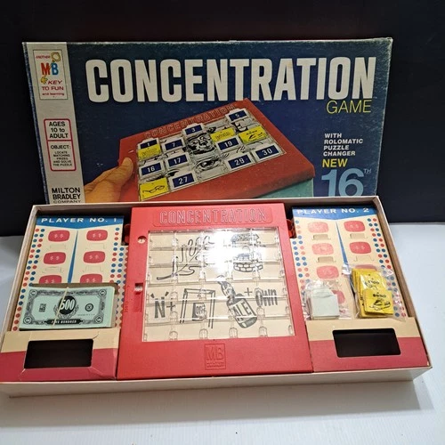 VINTAGE Concentration Game 16th Edition COMPLETE Milton Bradley 1972 TV Show
