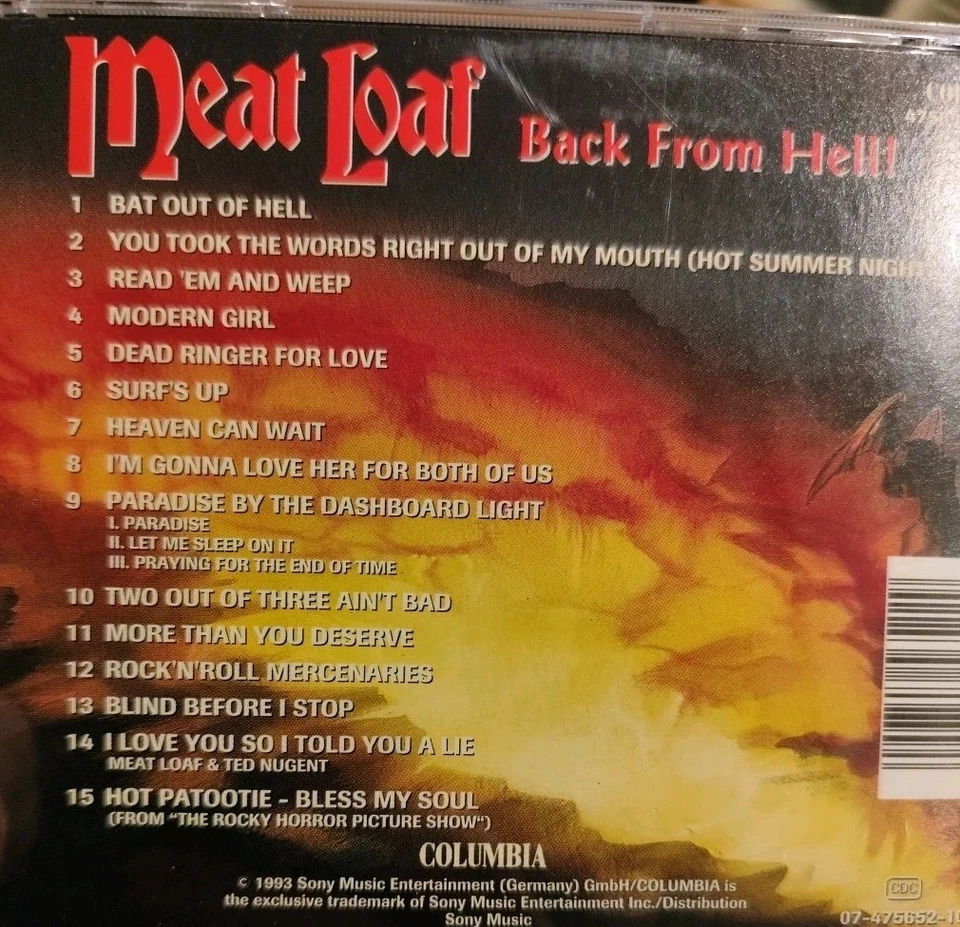 CD Meat Loaf - The Very Best Of/Back From Hell - Greatest Hits - Das Allerbeste! - Bild 3 von 4