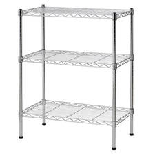 Chrome 3-Tier Steel Wire Shelving Unit (24 In. W X 30 In. H X 14 In. D)-WS241430