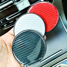 Car Cup Holder Coaster, 2 PCS Carbon Fiber Non-Slip Embedded Coasters, Universal