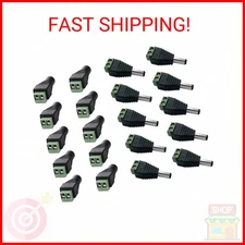 10 Male and 10 Female 12v DC Power Jack Adapter Connector for Led Strip CCTV Cam