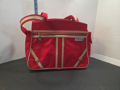 Vintage Kangaroo Red And Beige Two Strap Tote Shoulder Bag