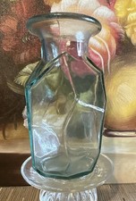 Clear Glass Vase Geometric Pattern Decorative Glossy 6" Height 3" Width