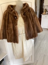 VINTAGE Pastel Mink Fur Coat Jacket Autumn Haze Embroidered Name Lined