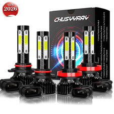 4x 9005 H11 Combo LED Headlight High Low Beam Bulbs Kit 6000K Super White Bright