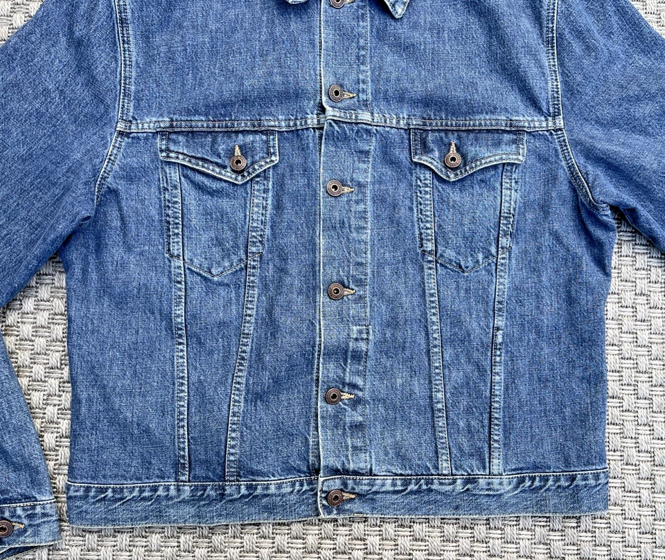 Hugo Boss Blue Denim Jacket Trucker Chore Barn Coat Size XL - Image 4 of 4